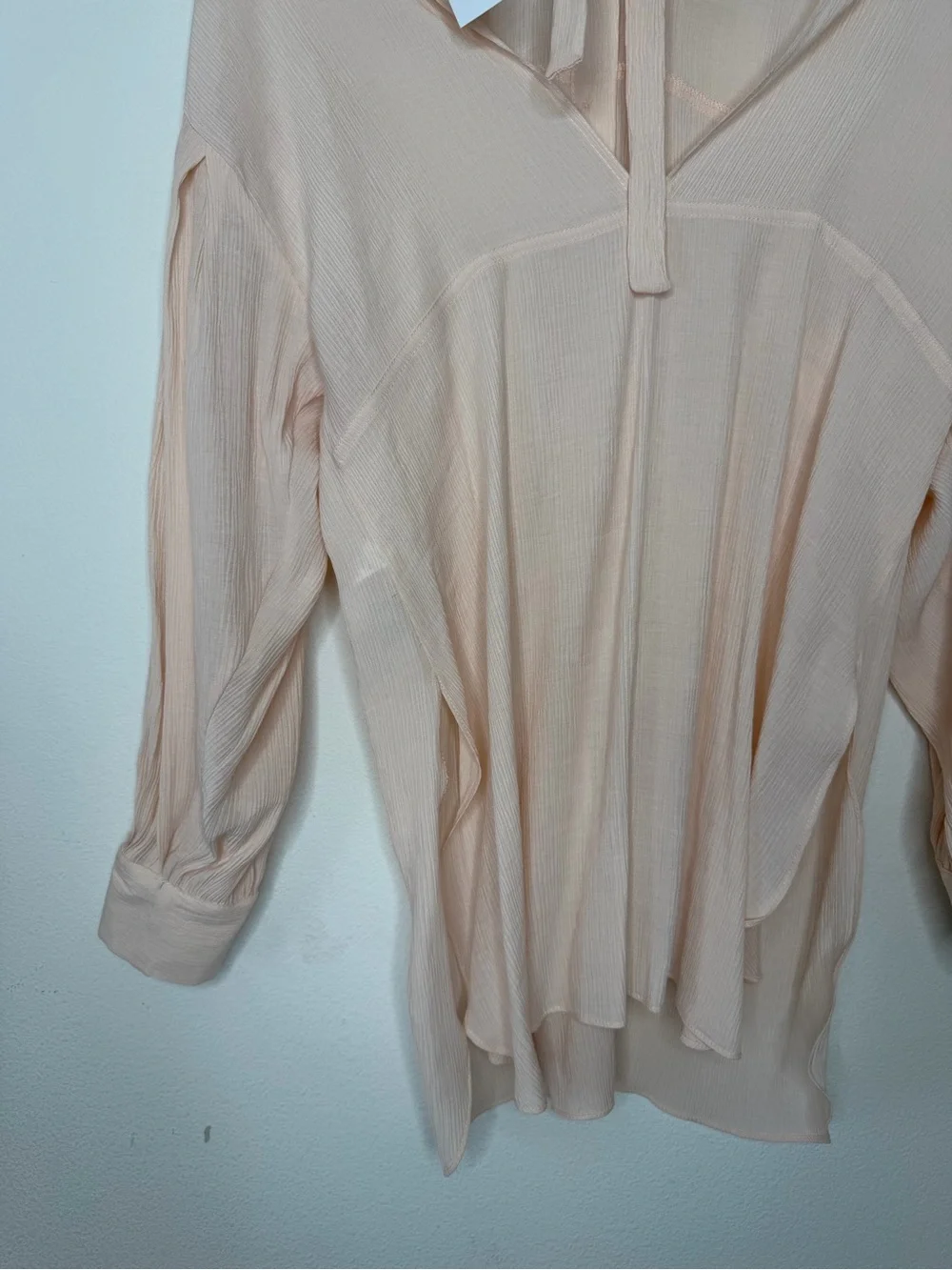 New Topshop Tie Back Oversized Shirt Blush Pink Size 4